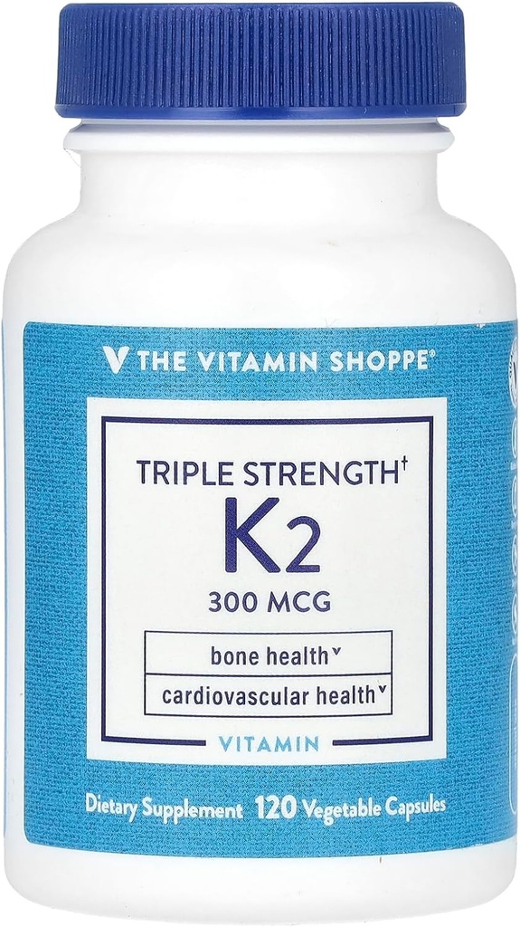 Triple Strength Vitamin K2 a "Knoglesundhed a" 300 MCG (120 Vegetabilske kapsler)