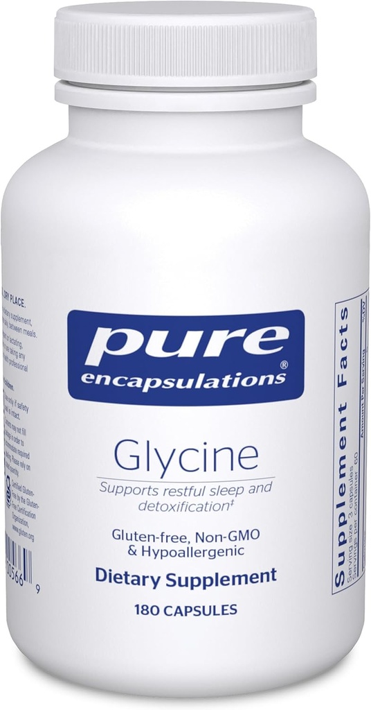 Pure Encapsulations Glycine - Supports Restful Sleep & Liver Detox* - Liver Supplement - Vegan & Gluten-Free - 180 Capsules