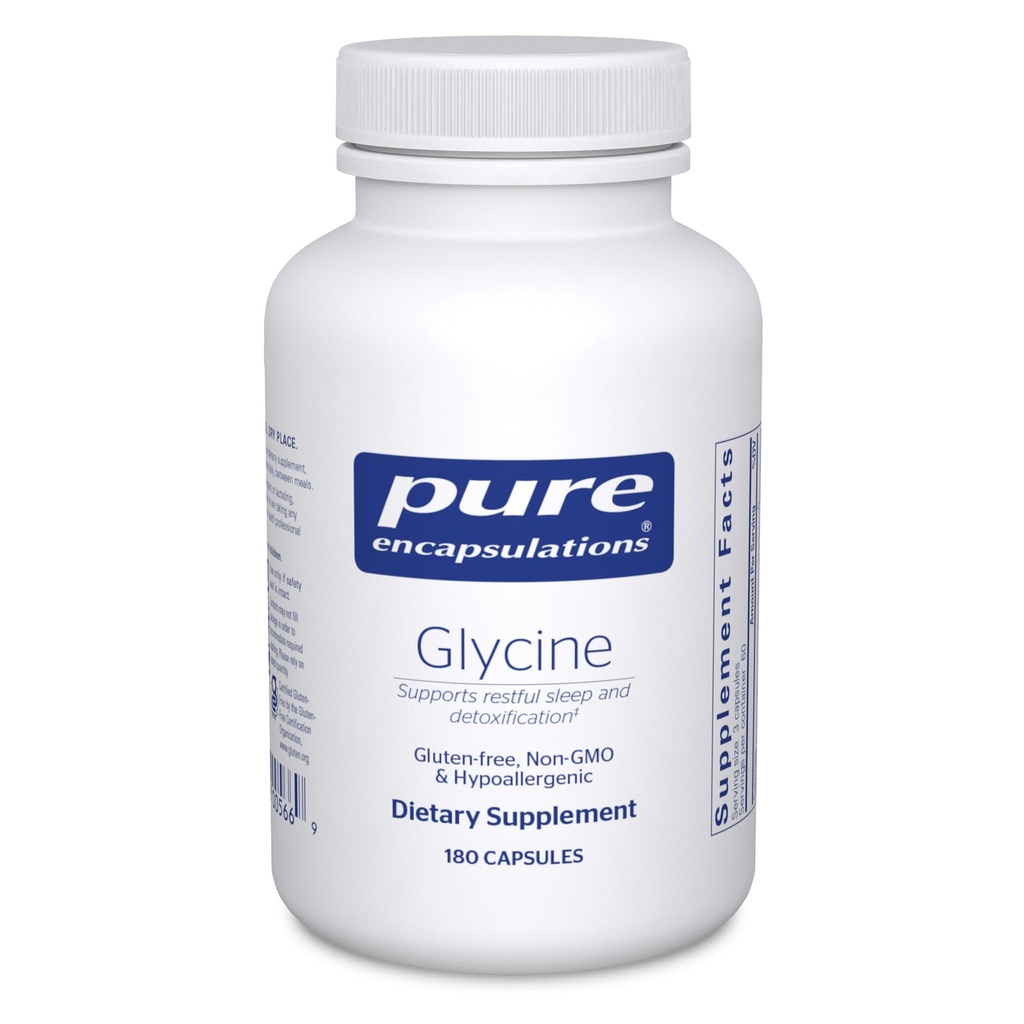 Rene indkapslinger Glycin - understøtter restaured søvn & lever Detox * - Lever supplement - Vegan & Gluten- Free - 180 kapsler