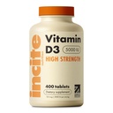 Incit Nutrition Vitamin D 5000 iu - 400 Premium D3 Easy- Swallow Micro Tablets - High Strength Cholecalciferol VIT D3 5000iu - Vegetar Supplement - Made in The UK