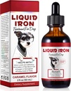 Flydende jerndråber til hunde, flydende jerntilskud til hunde støtter anæmi, fremmer blodsundhed, Forbedre lave eneriniveauer og letargi - Pet Supplies Hund Vitaminer - 60 ml / Caramel Flavor