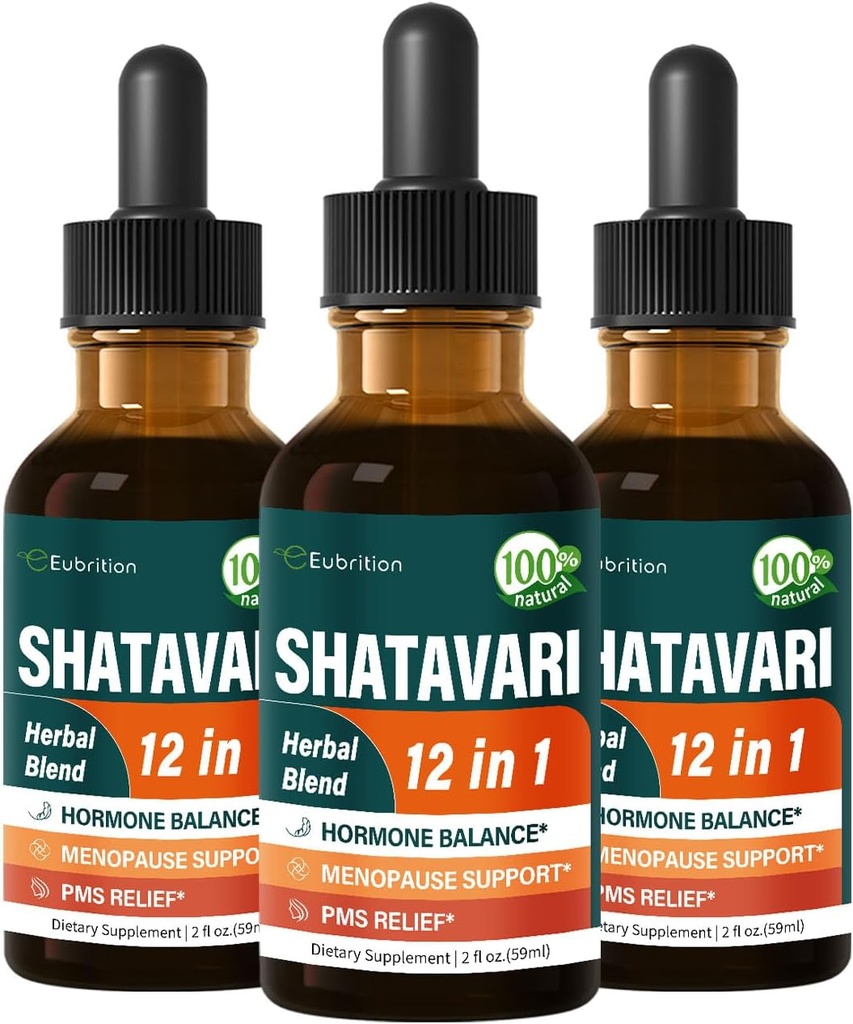 Shatavari Hormone Harmony Drops til Menopause Relief & PMS Support, 12- in-1 Herbal Blend med Wild Yam & Vitex Berry, 6oz