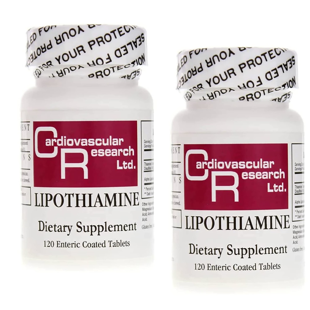 Kardiovaskulær forskning Lipothiamin B Supplement 240 tabletter - vitamin B1 nu med alpha lipoinsyre - 2 x 120 tal