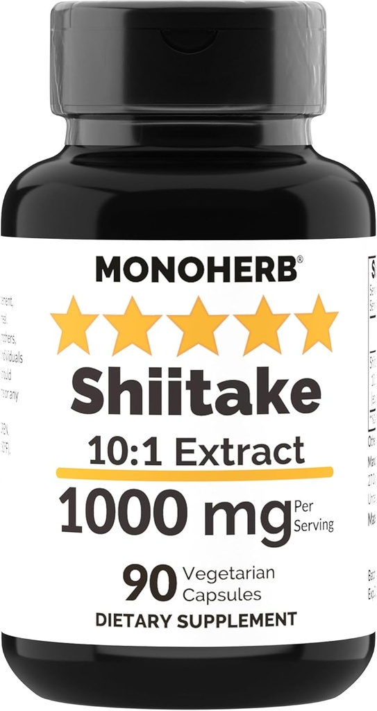 MONOHERB Shiitake Mushroom Extract 1000 mg - 90 Vegetariske Kapsler