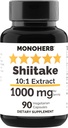 MONOHERB Shiitake Mushroom Extract 1000 mg - 90 Vegetariske Kapsler
