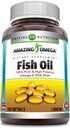 Amazing Omega Fish Oil 1000 mg Softgels Supplement | Omega-3, 180 mg EPA. 120 mg DHA | High Potency (200 Count)