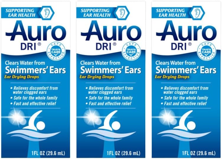 Auro- Dri Ear Vandtørrestøtte, Hjælper Swimmers 'Ear, 1 Fl Oz (pakke med 3)