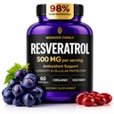 Resveratrol Supplement 500mg - 98% Trans Resveratrol 1000mg Organic Complex - NAD Resveratrol Antioxidanter & Anti Aging Supplement for hjertesundhed, Hukommelse Lift, Wellness Formel, sund cellestøtte