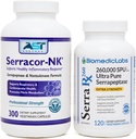 Serracor- NK (300) & Serra- RX 260.000 SU (120) - Scar Tissue Bundle - Acid- resistent Serrapeptase Proteolytisk systemisk enzym
