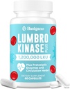 Lumbrokinase supplement, 1, 2 millioner LKU - 120 mg kapsler, Potent Nattokinase Alternativ med proteolytiske enzymer og urteblend