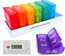 e- Pill 6 gange om dagen x 7 dag Ugentlig Pill Organizer, Vitamin og Medicin Pill Box Reminder - med 6 Alarmtimer (hvid)