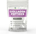 Collagen peptider pulver med hyaluronsyre og C-vitamin, fremmer hår, negl, hud, ben og fælles sundhed, Unflavored Collagen protein pulver, 30 Servere, 10,8 oz