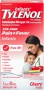 Spædbørn Tylenol Oral Suspension Liquid Medicine med Acetaminophen, Baby Fever Reducer & Pain Reliever for Mindre Aches & Pains, Sore Throat, Hovedpine & Teething Smerte, Farveløs - fri Cherry, 1 fl. oz