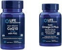 Life Extension Super Ubiquinol CoQ10 med PQQ, CoQ10, PQQ & Super Omega-3 Plus EPA / DHA Fish Oil, Sesame Lignans