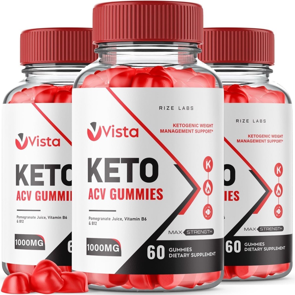 rize labs (Pack of 3 Vista Keto ACV Gummies for Advanced Weight Loss, VistaKeto Supplement, Vista Maksimum Strength Gomitas, Advanced Formel Anmeldelser (180 Gummies)