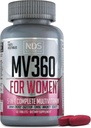 NDS Nutrition MV360 For kvinder, 5- in-1 Komplet Multivitamin for kvinder med Essential Women 's Vitaminer for energi, fordøjelse, toning, immunforsvar, & kvinders sundhed & skønhed, 60 tabletter, 30 Servering