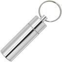 Bærbar Pill Organizer lille rejse Pill Box Keychain Mini Daily Pill Case Container, Vandtæt Metal Pill Holder Medicin flaske for kosttilskud, piller, vitaminer og medicin (Medium)