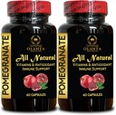 Granatæble ekstrakt - Antioxidant og sund aldring program, immunitet & fælles støtte, Ellagic Acid supplement, Granatæble polyphenoler, Højpotens Granatæble - 2 flasker 120 kapsler