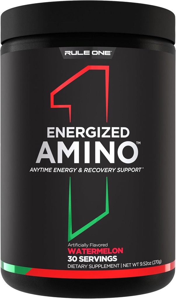 Regel 1 Energiseret Amino - Anytime energi og inddrivelse support med BCAA, Glutamin, Citrullin, Beta Alanine, og koffein fra grøn kaffe & Tea Leaf Ekstrakter (30 Servere, Watermelon)
