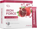 Dr. T On- The- Go Iron Force Packs - Direct- to- Mouth Powder - øger produktionen af røde blodceller, forbedrer energiniveauer, fremmer optimal ilt transport - 30 Praktisk Single-Serve Packs