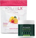 AgelessLX Strawberry Lemonade & Power Green Powder Supplement Bundle - Anti- Aging og grønne superfood kosttilskud