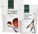 Natural Force Clean, Grass Fed Collagen Peptider + Vanilla Organic Whey Protein Bundle - Organic, Non GMO Whey Protein & Hydrolyzed Type I og III Collagen - 14.3 Ounce Bag og 11.7 Ounce Bag