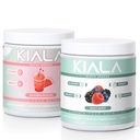 Kiala Nutrition Super Green, Organic Green Powder, Spirulina & Chlorella Superfood Powder, Sugar & Gluten Free Vegan, Spectra Blend, Watermelon & Blandet Berry 2 Pack