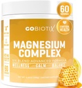 GoBiotix Magnesium Glycinat Pulver - Cortisol Kosttilskud til kvinder og mænd - Høj Absorption Magnesium Complex Calm Supplement med citrat, Malat - Sukker Free - 420 mg, 60 Servering - Honning Citrus