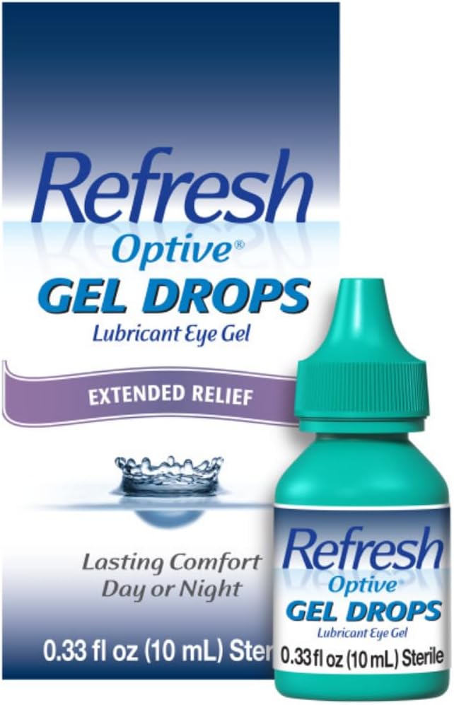 Refresh Optive Gel Drops Lubricant Eye Gel For Dry Eyes, 0.33 Oz Sterile