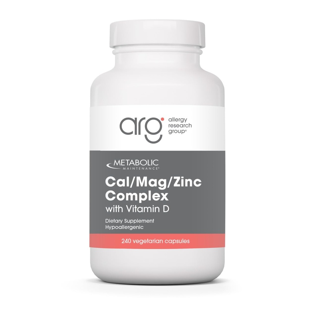 Metabolisk vedligeholdelse Cal Mag Zink Kompleks med D3- vitamin - Højere Absorption for ben + hjertefunktion (240 kapsler)