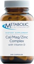 Metabolisk vedligeholdelse Cal Mag Zink Kompleks med D3- vitamin - Højere Absorption for ben + hjertefunktion (240 kapsler)