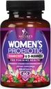 Probiotika til kvinder 60 Millioner CFU - 16 Strops, Prebiotika & Tranebær, PH Balance, fordøjelsessygdomme, vaginal & immunforsvar, Womens Probiotika til Gut Health, Hylde Stable - 60 Kapsler