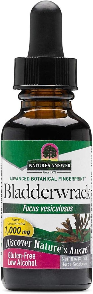 Naturens svar Bladderwrack Thallus med økologisk lav alkohol 1 Væske Ounce Beeg 124; Naturlig immunbooster Beeg 124; Understøtter fordøjelsesbesvær Beeg 124; Fremmer en sund Thyroid