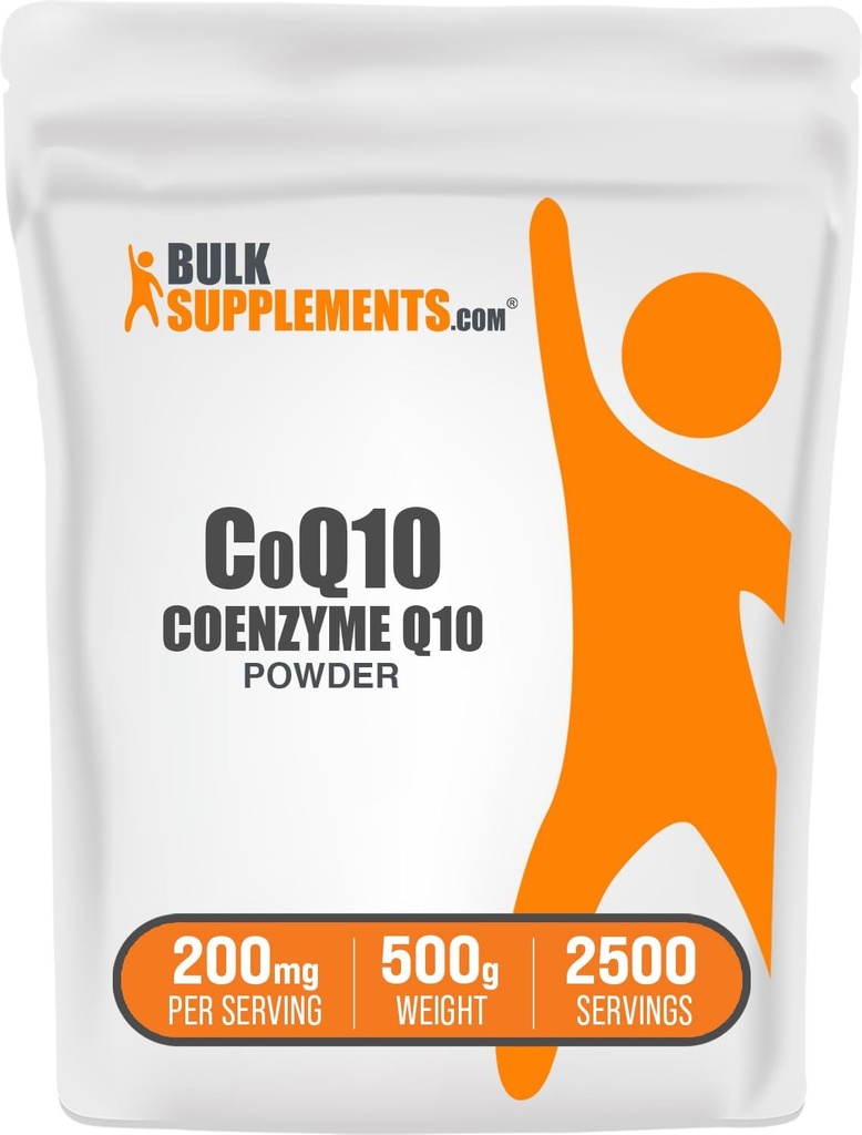 BulkSupplements.com Coenzym Q10 Powder - Coenzym Q10 200mg tillæg, Nutritional Supplement - Gluten Free, 200mg per Serving, 500g (1.1 lbs) (Pack of 1)