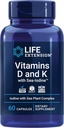 Life Extension Vitaminer D og K med Seajod Bone Brain Thyroid Arterial Support Non GMO Når dagligt Gluten Free, 60 Greve