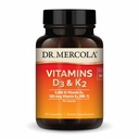 Dr. Mercola Vitaminer D3 & K2 - Understøtter immunforsvar, hjerne, cardiovaskulære, luftveje & knogler sundhed - GMO- Free, Gluten- Free & Soy- Free - 30 kapsler (30 Servere)