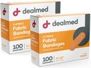 Dealed Fabric Flexible Adhesive Bandages - 100 Count (2 Pack) Bandages med Non- Stick Pad, Latex Free, Sårpleje for Førstehjælp Kit, 3 "x 3 / 4"