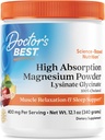Doctors Best High Absorption Magnesium Powder Lysinate Glycinate 100% Chelated, Muscle Relaxation & Sleep Support, Gluten Free, Vegan, 100% Chelated Net Wt. 12.1 oz (340 Grams), Fruit Punch Flavor