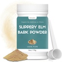 6 oz Organic Slippery Elm Powder, Organic Slippery Elm Bark Powder, 100% Pure & Natural, Food- Grade, Hjælper Sothe Halsen og Hoste, Vegan, Pet Friendly