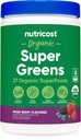 Nutricost Organic Super Greens Powder (30 Servings) Mixed Berry Flavor - Superfood Supplement Drink Mix