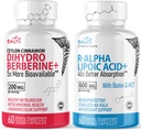 Nature's Fusions Dihydroberberine 200mg (60 Capsules) - R Alpha Lipoic Acid 600mg (60 Capsules) Bundle