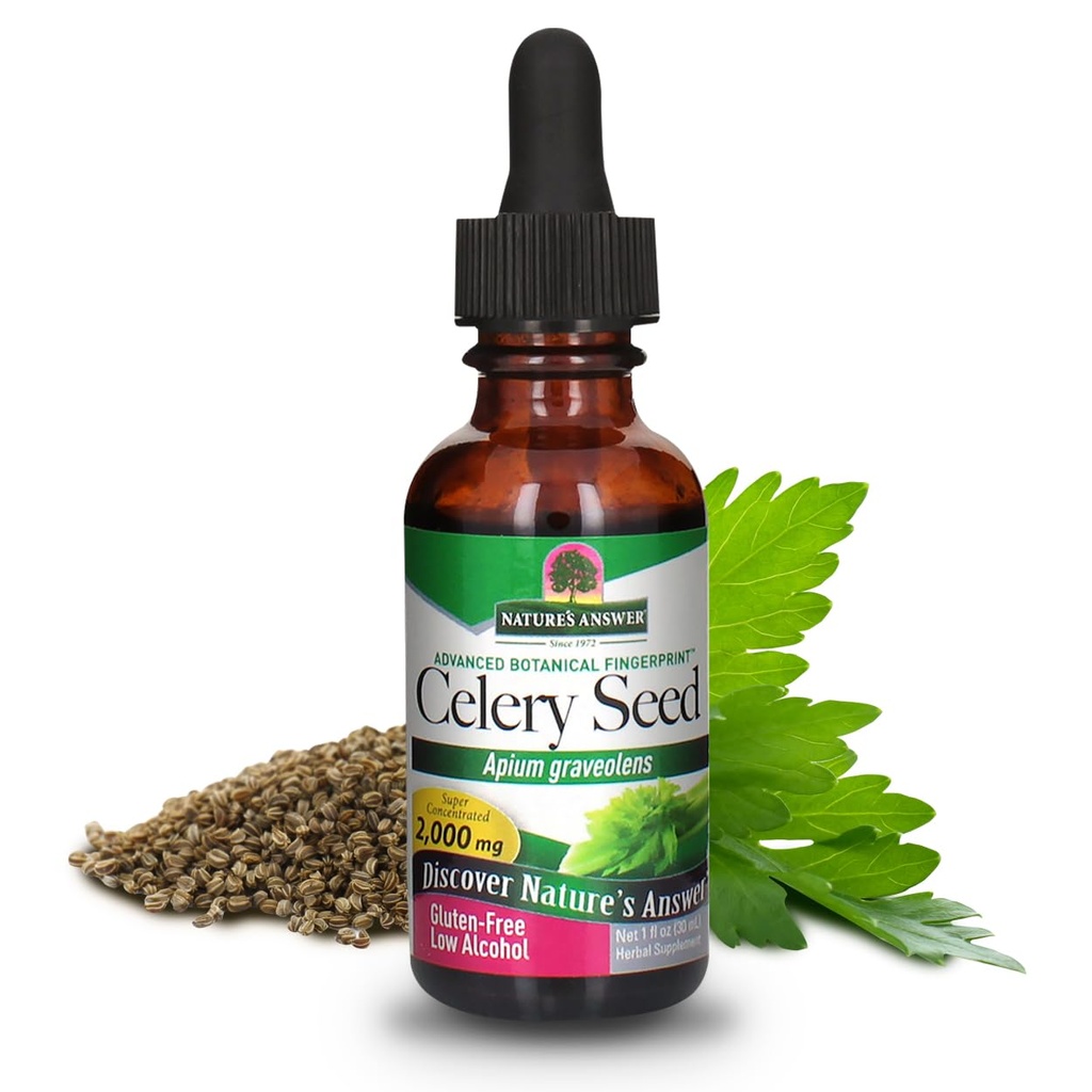 Naturens svar Selleri Seed med Økologisk Alkohol 2000mg 1oz szág 124; Pakket med antioxidanter Beeg 124; Promoerer fælles funktion