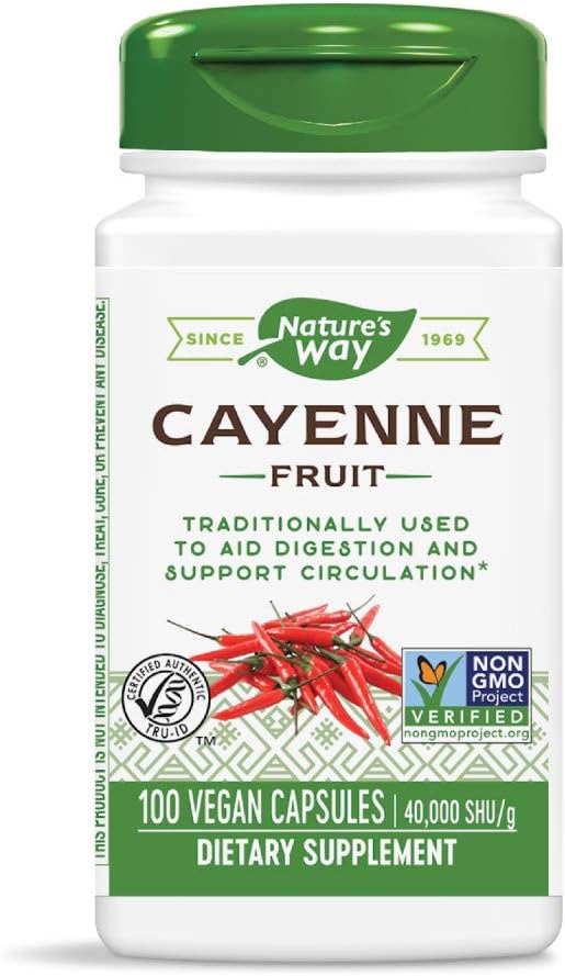 Nature 's Way Cayenne Fruit, 100 vegetariske kapsler