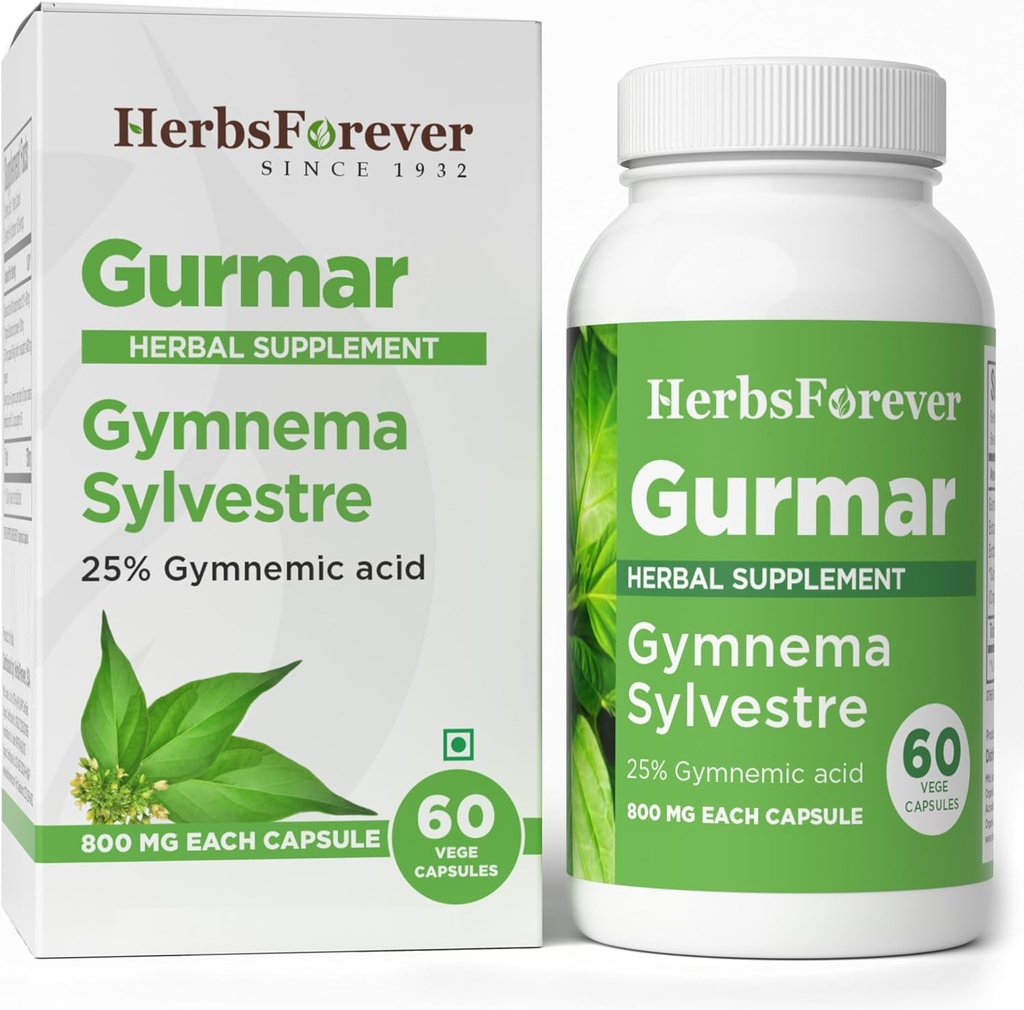 HerbseveryGurmar Capsules against 124; Gymnema Sylvestre Herbal Supplement # 124; 7: 1 Koncentreret ekstrakt # 124; Understøtter sund livsstil # 124; 60 Veg Kapsler # 124; Non- GMO & Vegan