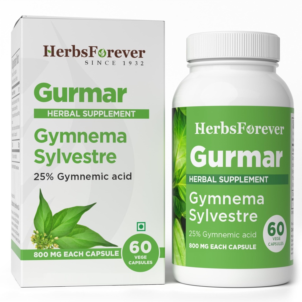 HerbseveryGurmar Capsules against 124; Gymnema Sylvestre Herbal Supplement # 124; 7: 1 Koncentreret ekstrakt # 124; Understøtter sund livsstil # 124; 60 Veg Kapsler # 124; Non- GMO & Vegan
