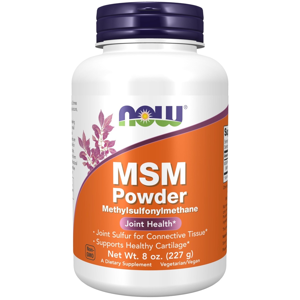Now Foods Supplements, MSM (Methylsulfonylmethan) Powder, Understøtter sund brusk *, fælles sundhed *, 8 -Ounce