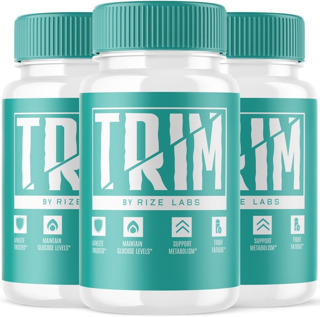 rize laboratorier Trim supplement, kapsler til avanceret vægttab, piller kurateret til at skubbe gennem skæring og skulptur fase en skulptet Physique - pakke med 3 (180 kapsler)
