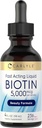 Carlyle Biotin 5000mcg Liquid Drops Mex124; 4 fl oz; for kvinder og mænd Mex124; Berry Flavor Mex124; Beauty Formel 124; Vegetar, Non- GMO & Gluten Free Supplement