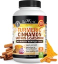 Gurkemeje supplement med safran, kanel og kardemomme Plus BioPerine Black Pepper Extract for Optimal Absorption, Natural Tumerisk Curcumin Fælles Support for Kvinder og Mænd, 60 Kapsler