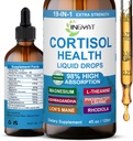 Cortisol Kosttilskud til kvinder - Cortisol Support Liquid Drops til Hormone Balance, Mood, Focus - Liquid Cortisol Health w / Magnesium, L- Theanine, Ashwagandha, Omega-3 - Non- GMO, 2 Måned Supply